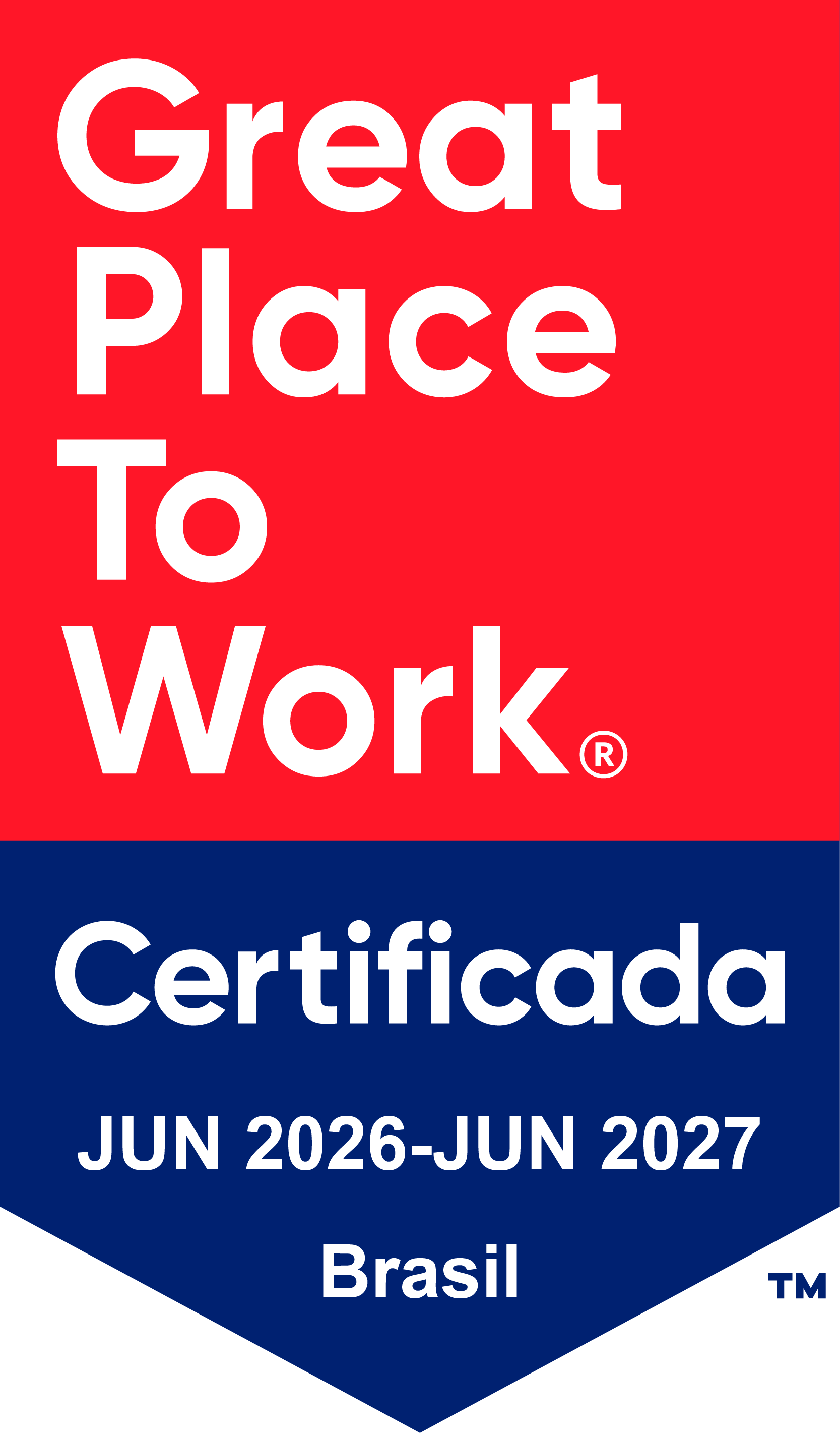 Great Place to Work — certificada, junho de 2026 a junho de 2027, Brasil